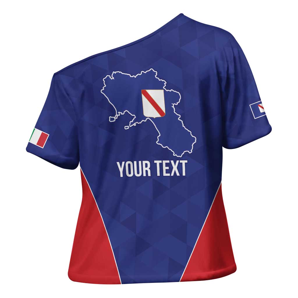 Personalized Italy Campania Cross Shoulder Shirt Inspiration Flags Style - Wonder Print Shop
