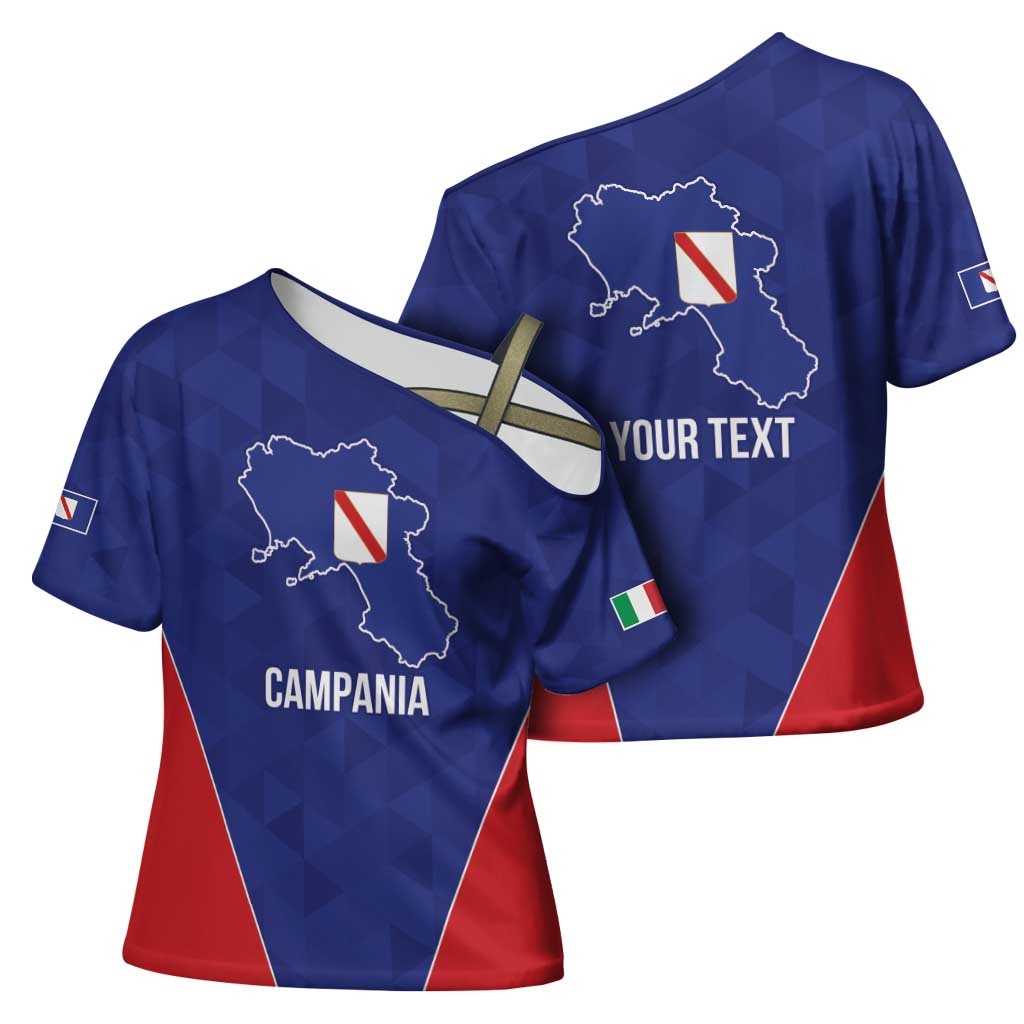 Personalized Italy Campania Cross Shoulder Shirt Inspiration Flags Style - Wonder Print Shop