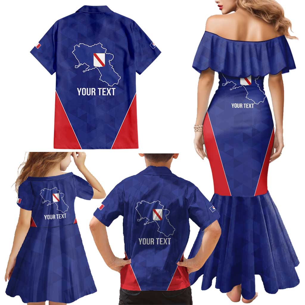 Personalized Italy Campania Family Matching Mermaid Dress and Hawaiian Shirt Inspiration Flags Style