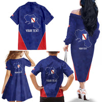 Personalized Italy Campania Family Matching Off The Shoulder Long Sleeve Dress and Hawaiian Shirt Inspiration Flags Style