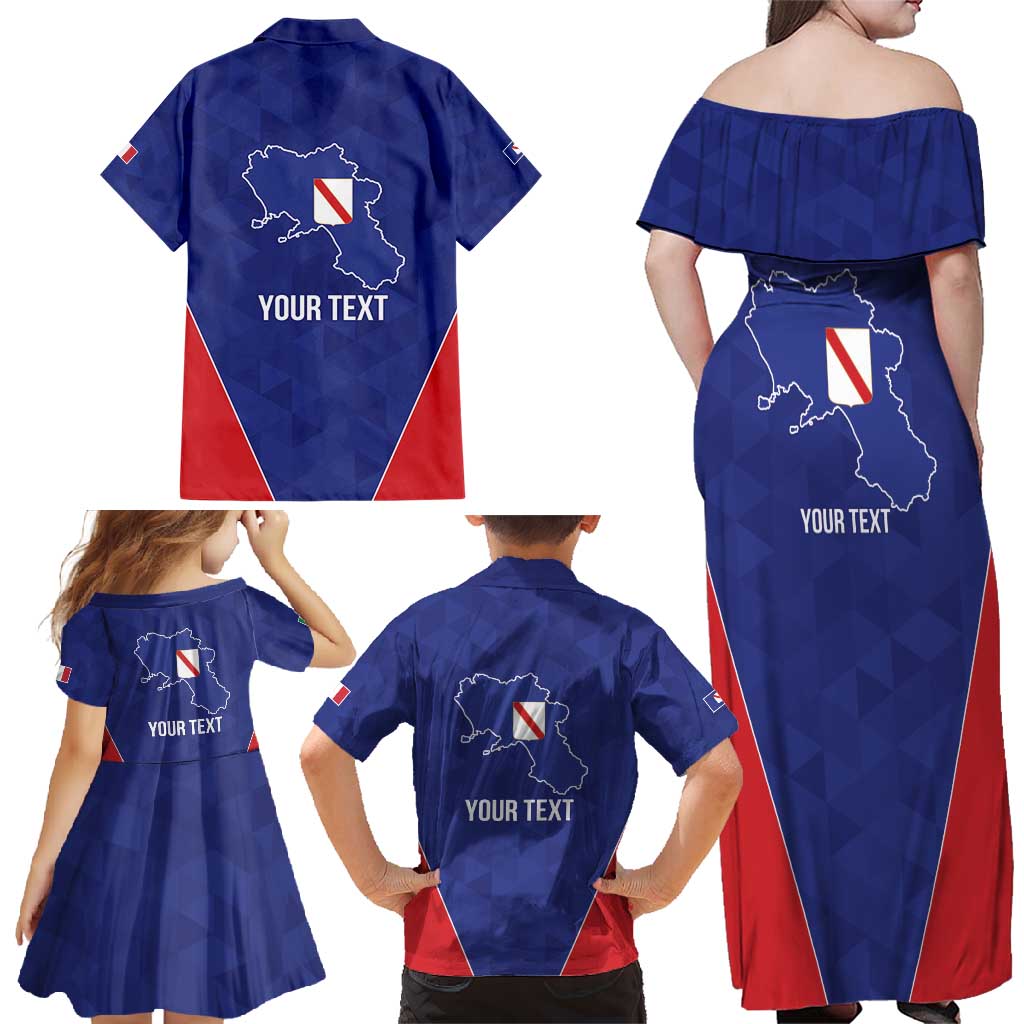 Personalized Italy Campania Family Matching Off Shoulder Maxi Dress and Hawaiian Shirt Inspiration Flags Style