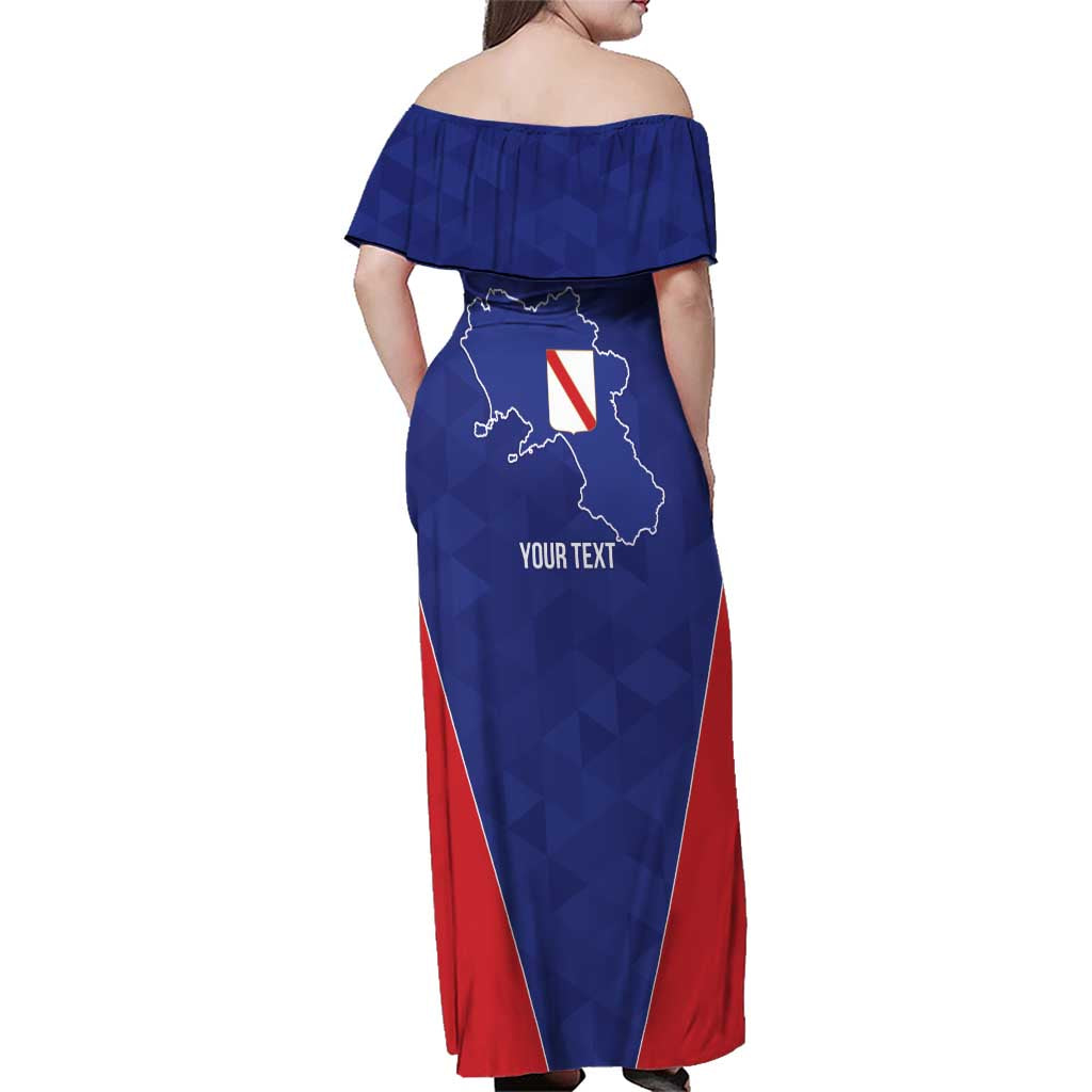 Personalized Italy Campania Family Matching Off Shoulder Maxi Dress and Hawaiian Shirt Inspiration Flags Style