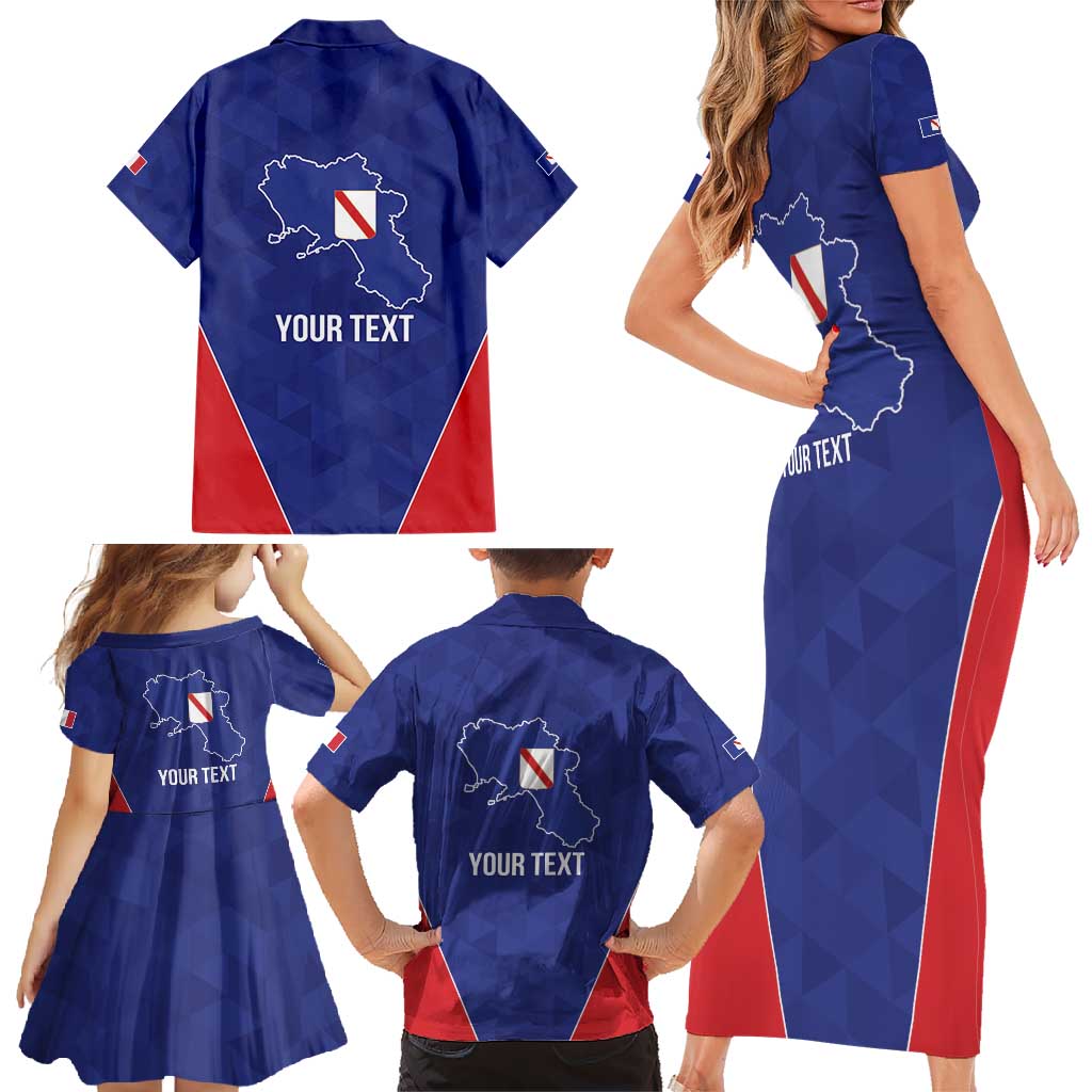 Personalized Italy Campania Family Matching Short Sleeve Bodycon Dress and Hawaiian Shirt Inspiration Flags Style