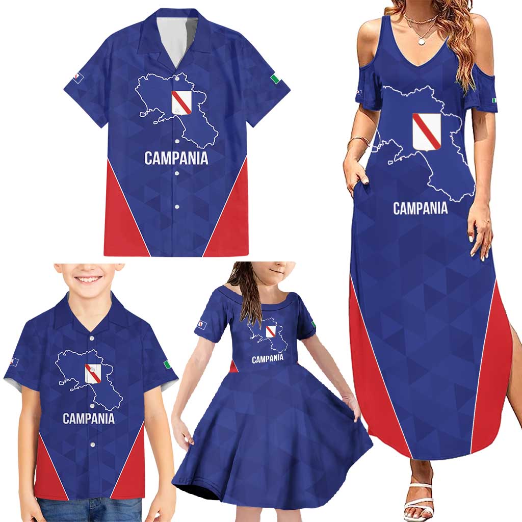 Personalized Italy Campania Family Matching Summer Maxi Dress and Hawaiian Shirt Inspiration Flags Style