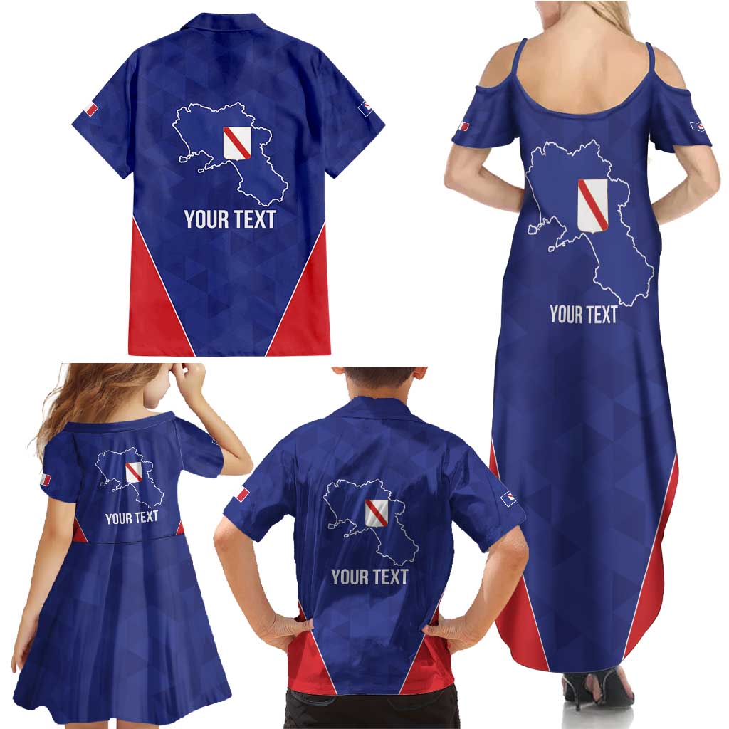 Personalized Italy Campania Family Matching Summer Maxi Dress and Hawaiian Shirt Inspiration Flags Style