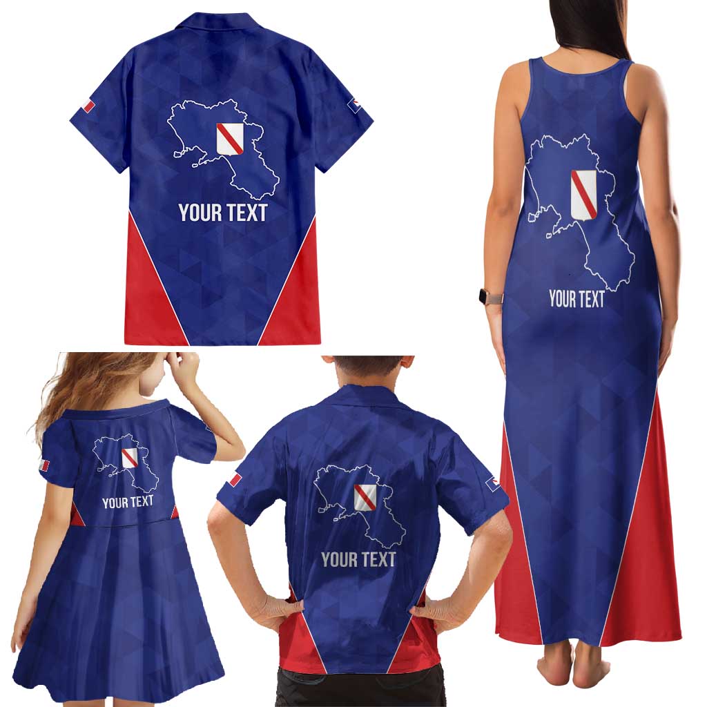 Personalized Italy Campania Family Matching Tank Maxi Dress and Hawaiian Shirt Inspiration Flags Style