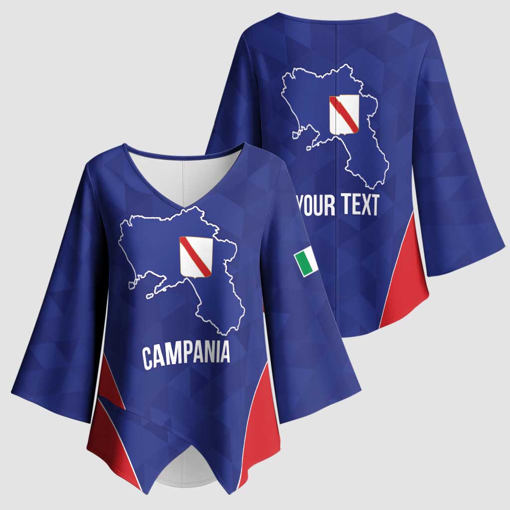 Personalized Italy Campania Kimono Sleeve Blouse Inspiration Flags Style - Wonder Print Shop