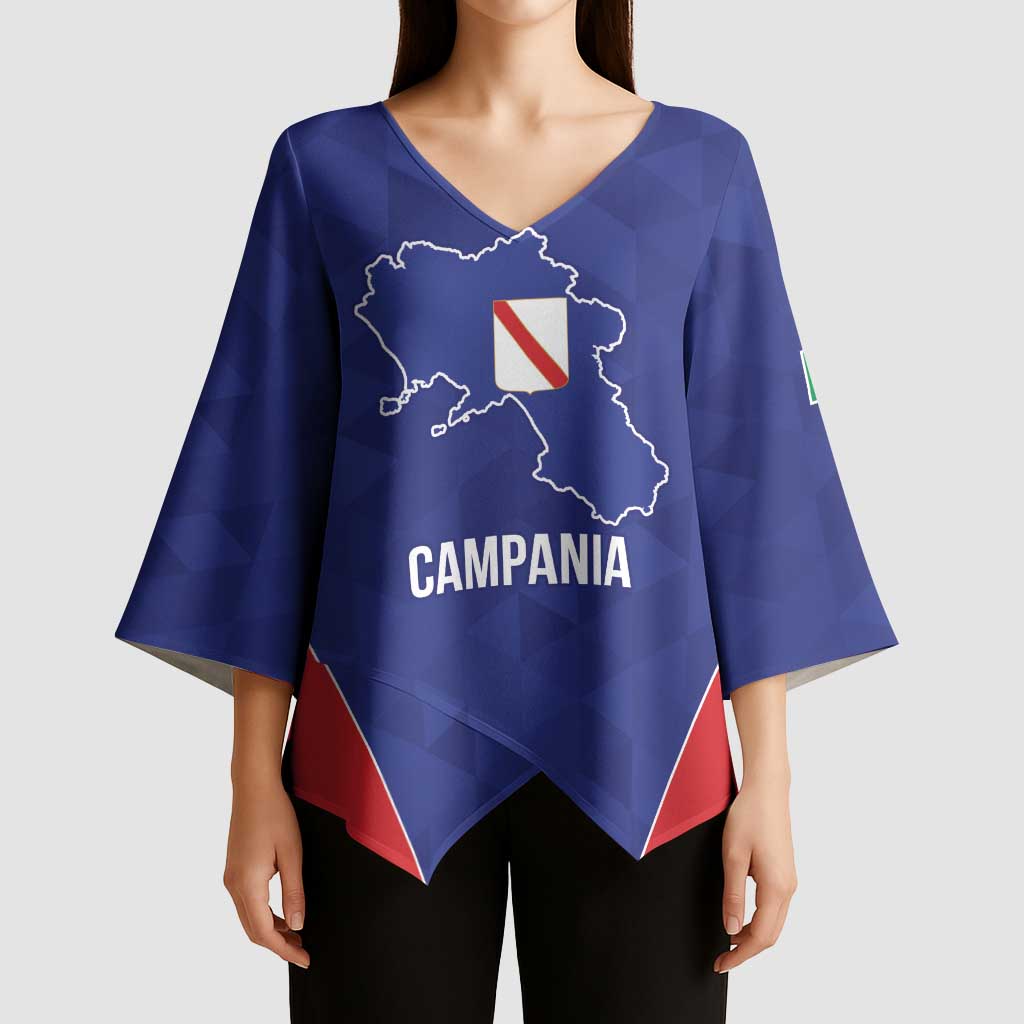 Personalized Italy Campania Kimono Sleeve Blouse Inspiration Flags Style - Wonder Print Shop