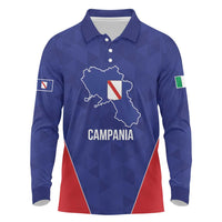 Personalized Italy Campania Long Sleeve Polo Shirt Inspiration Flags Style