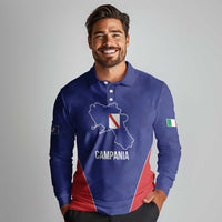 Personalized Italy Campania Long Sleeve Polo Shirt Inspiration Flags Style