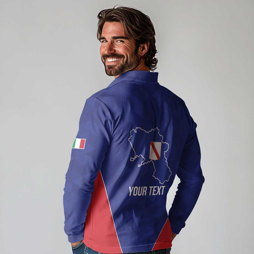 Personalized Italy Campania Long Sleeve Polo Shirt Inspiration Flags Style
