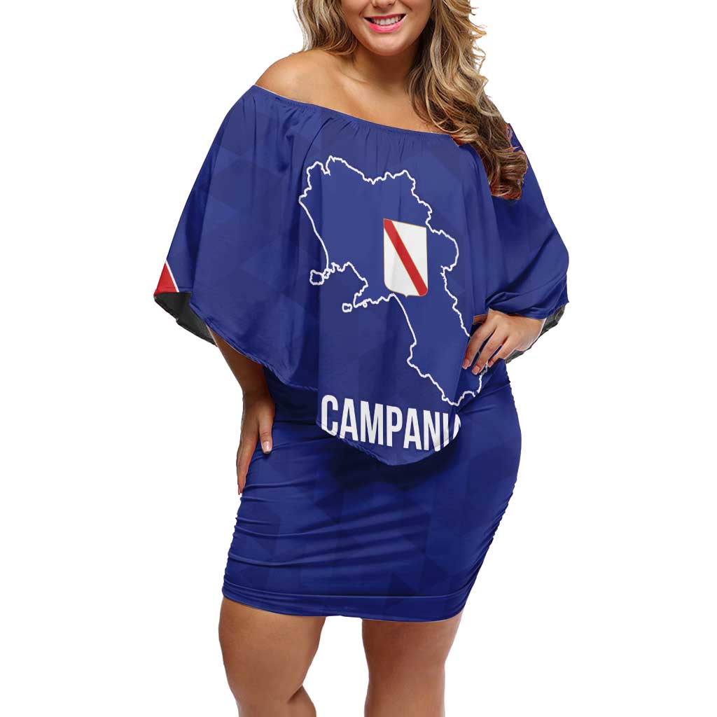 Personalized Italy Campania Off Shoulder Short Dress Inspiration Flags Style