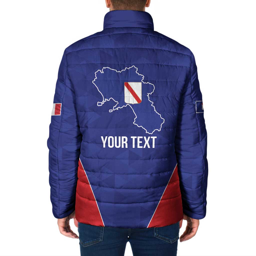 Personalized Italy Campania Padded Jacket Inspiration Flags Style - Wonder Print Shop