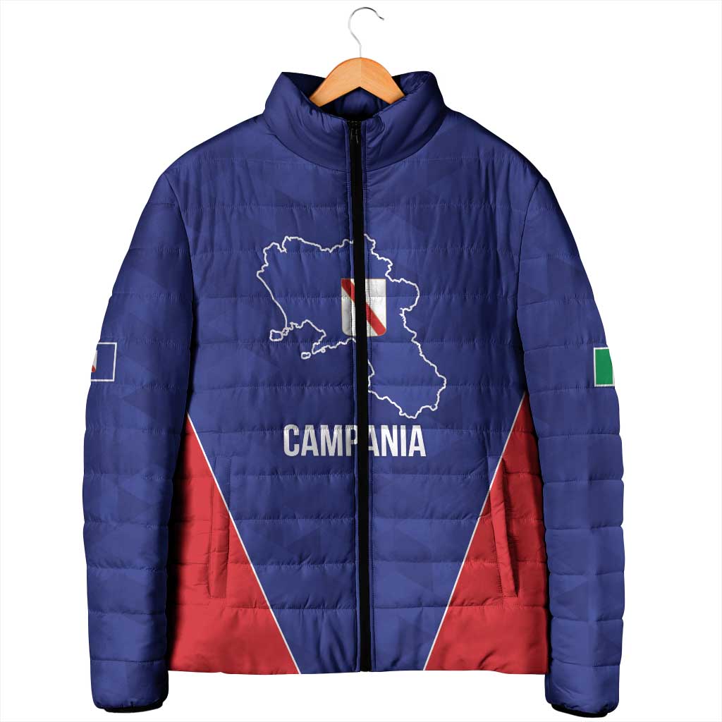 Personalized Italy Campania Padded Jacket Inspiration Flags Style - Wonder Print Shop