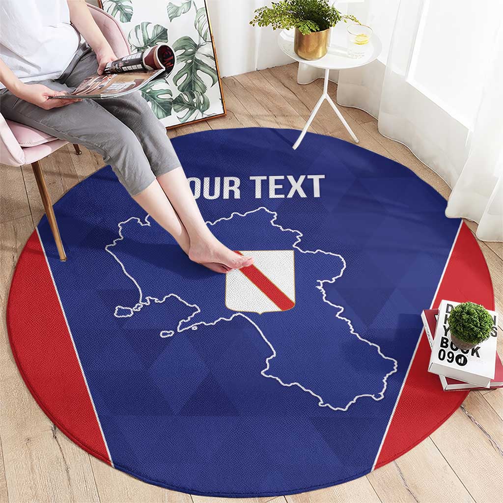 Personalized Italy Campania Round Carpet Inspiration Flags Style
