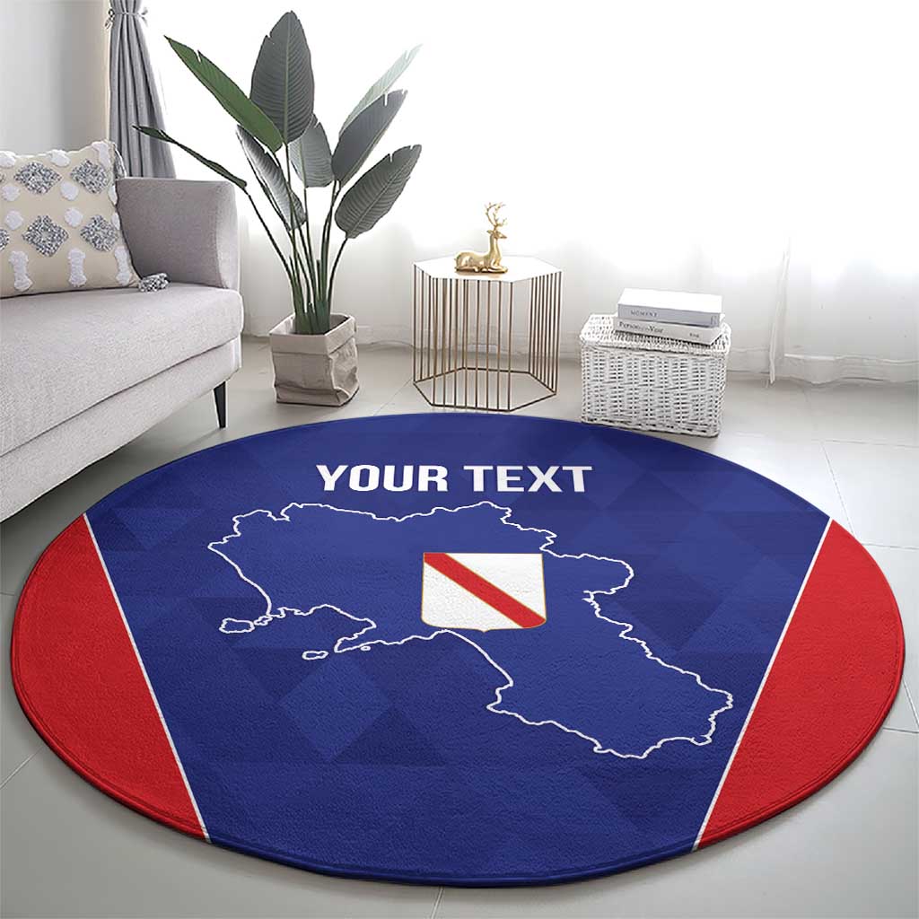 Personalized Italy Campania Round Carpet Inspiration Flags Style