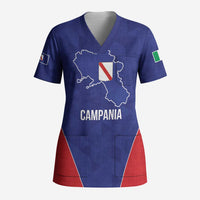 Personalized Italy Campania Scrub Top Inspiration Flags Style - Wonder Print Shop