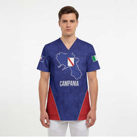 Personalized Italy Campania Scrub Top Inspiration Flags Style - Wonder Print Shop