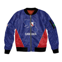 Personalized Italy Campania Sleeve Zip Bomber Jacket Inspiration Flags Style