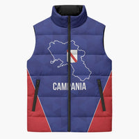 Personalized Italy Campania Sleeveless Puffer Jacket Inspiration Flags Style - Wonder Print Shop