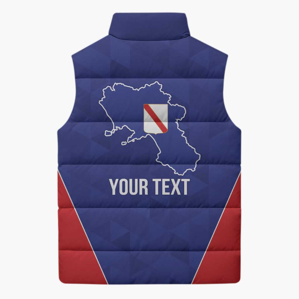 Personalized Italy Campania Sleeveless Puffer Jacket Inspiration Flags Style - Wonder Print Shop