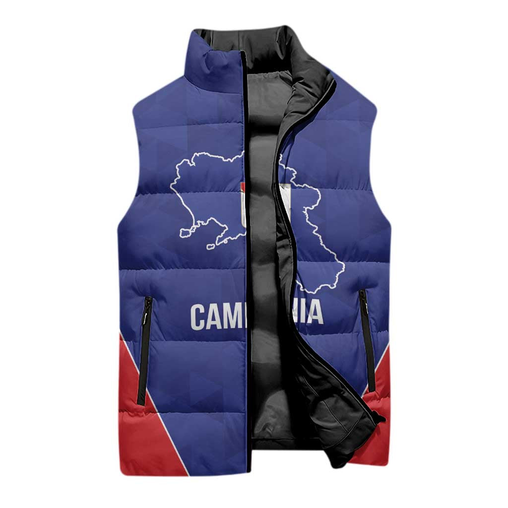 Personalized Italy Campania Sleeveless Puffer Jacket Inspiration Flags Style - Wonder Print Shop
