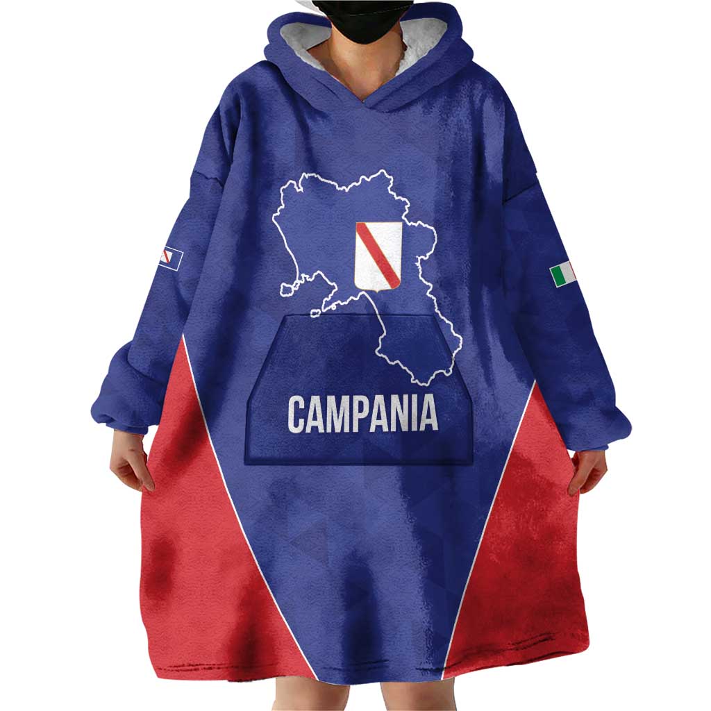 Personalized Italy Campania Wearable Blanket Hoodie Inspiration Flags Style