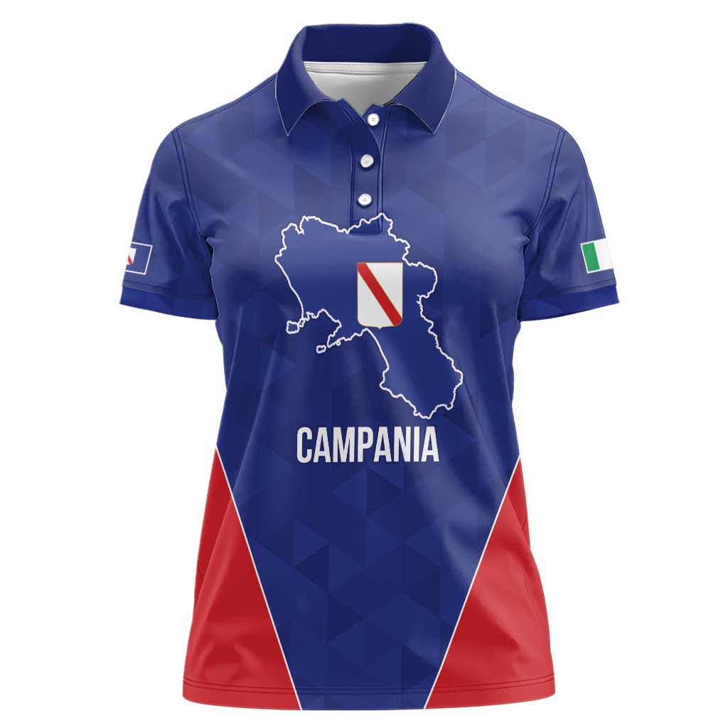 Personalized Italy Campania Women Polo Shirt Inspiration Flags Style