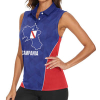 Personalized Italy Campania Women Sleeveless Polo Shirt Inspiration Flags Style