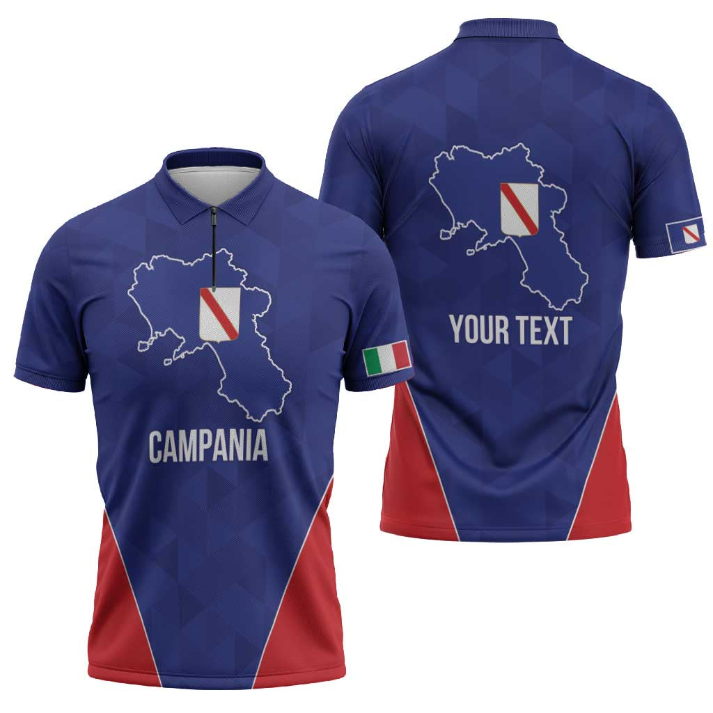 Personalized Italy Campania Zipper Polo Shirt Inspiration Flags Style - Wonder Print Shop
