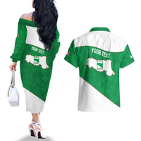 Personalized Italy Emilia-Romagna Couples Matching Off The Shoulder Long Sleeve Dress and Hawaiian Shirt Inspiration Flags Style