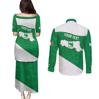 Personalized Italy Emilia-Romagna Couples Matching Puletasi and Long Sleeve Button Shirt Inspiration Flags Style