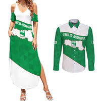 Personalized Italy Emilia-Romagna Couples Matching Summer Maxi Dress and Long Sleeve Button Shirt Inspiration Flags Style