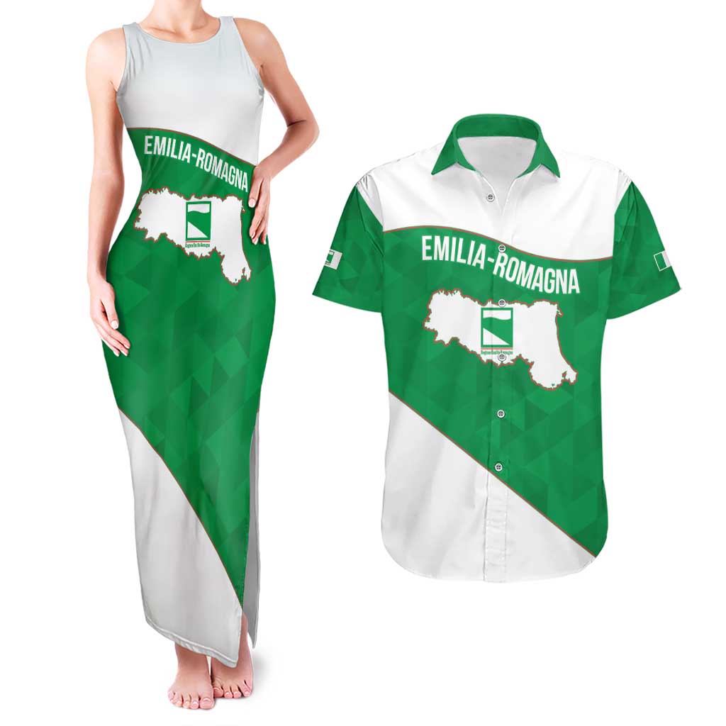 Personalized Italy Emilia-Romagna Couples Matching Tank Maxi Dress and Hawaiian Shirt Inspiration Flags Style