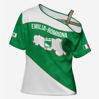 Personalized Italy Emilia-Romagna Cross Shoulder Shirt Inspiration Flags Style - Wonder Print Shop