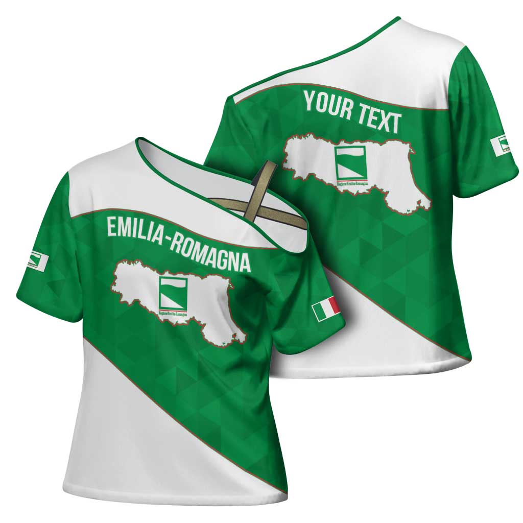 Personalized Italy Emilia-Romagna Cross Shoulder Shirt Inspiration Flags Style - Wonder Print Shop