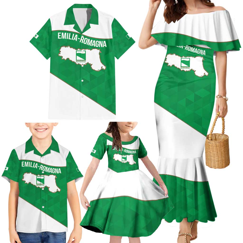 Personalized Italy Emilia-Romagna Family Matching Mermaid Dress and Hawaiian Shirt Inspiration Flags Style