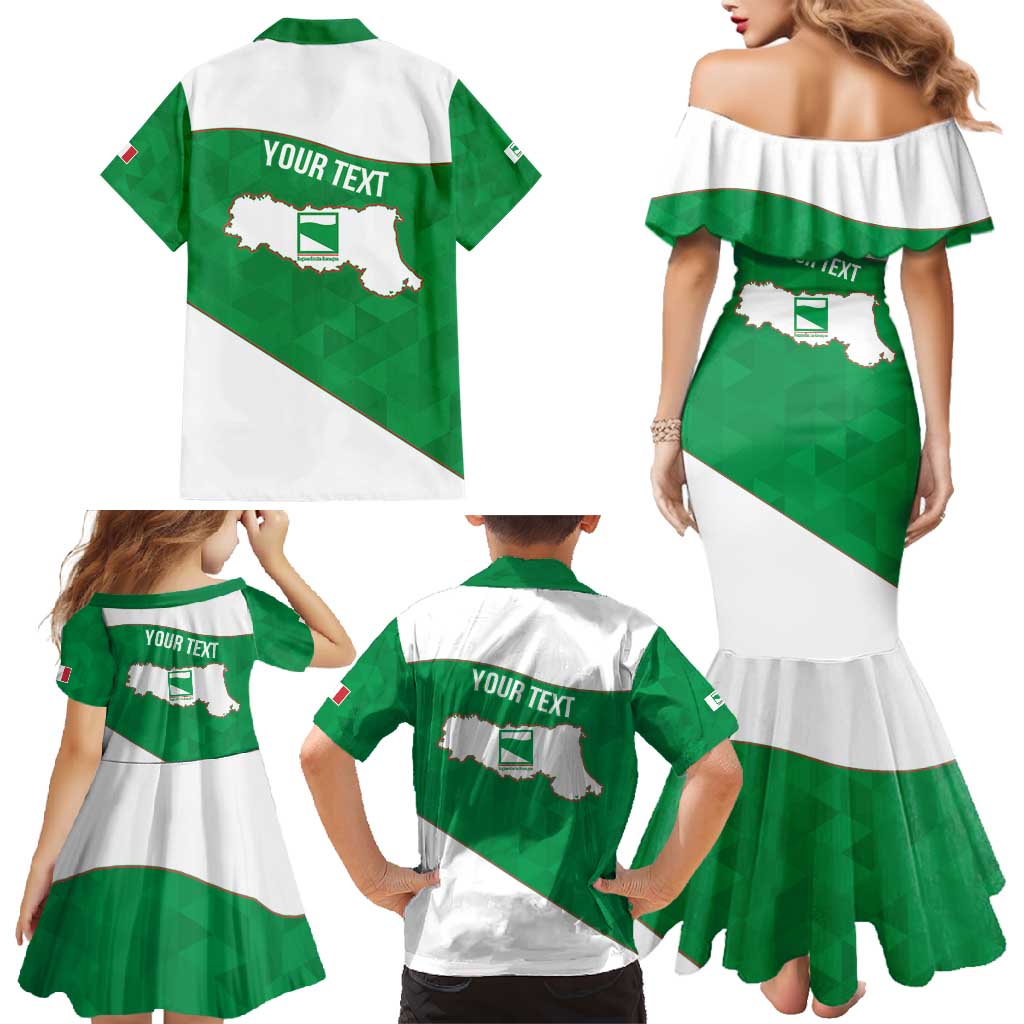 Personalized Italy Emilia-Romagna Family Matching Mermaid Dress and Hawaiian Shirt Inspiration Flags Style