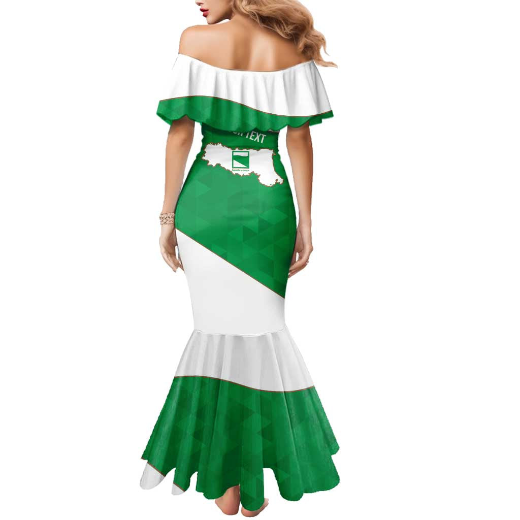 Personalized Italy Emilia-Romagna Family Matching Mermaid Dress and Hawaiian Shirt Inspiration Flags Style