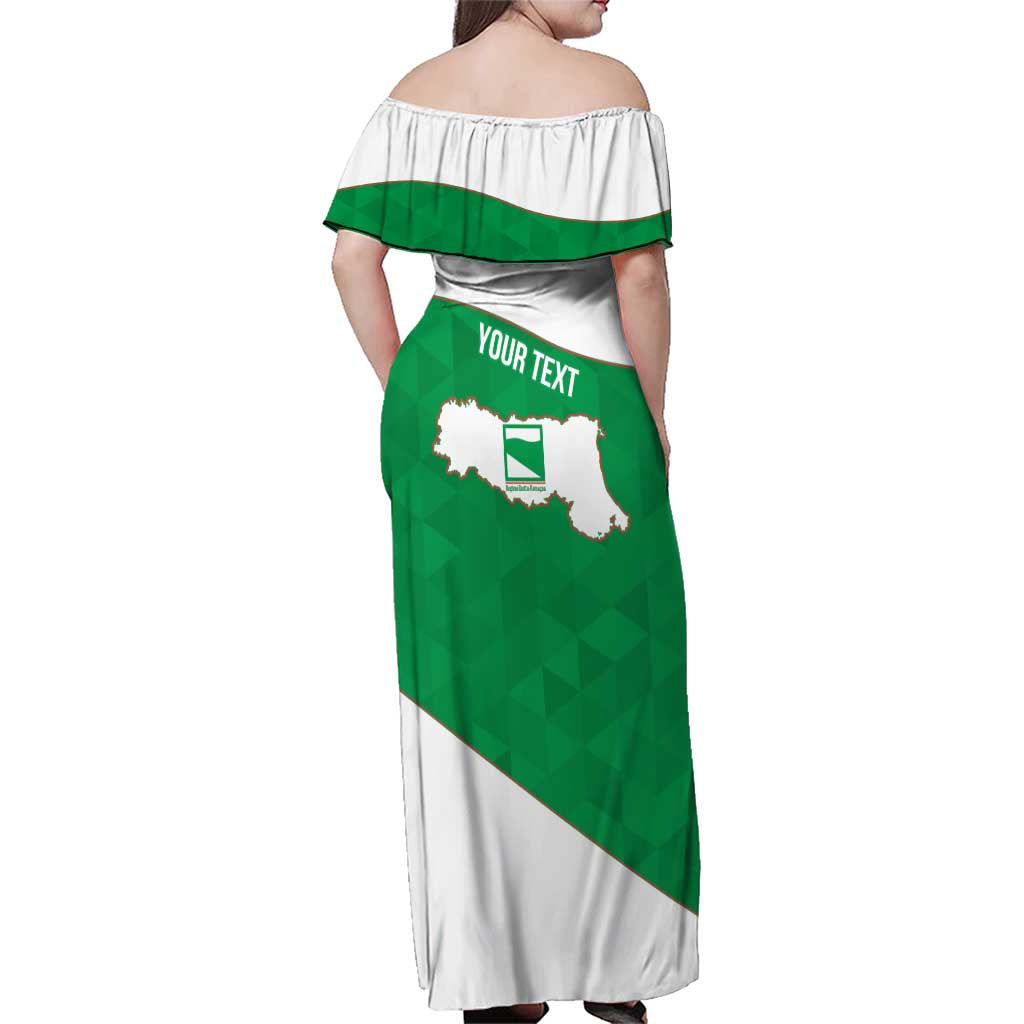 Personalized Italy Emilia-Romagna Family Matching Off Shoulder Maxi Dress and Hawaiian Shirt Inspiration Flags Style