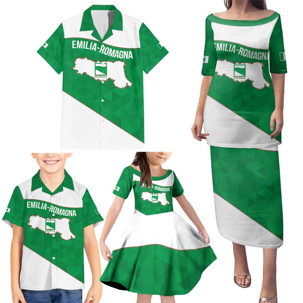 Personalized Italy Emilia-Romagna Family Matching Puletasi and Hawaiian Shirt Inspiration Flags Style