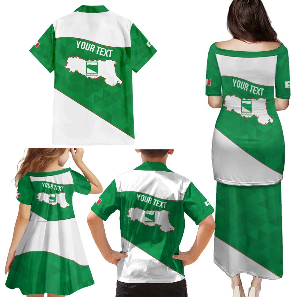 Personalized Italy Emilia-Romagna Family Matching Puletasi and Hawaiian Shirt Inspiration Flags Style