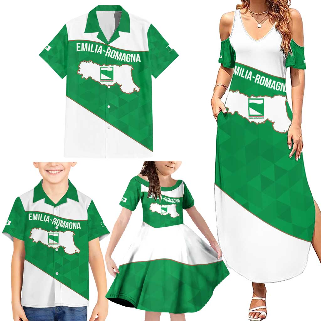 Personalized Italy Emilia-Romagna Family Matching Summer Maxi Dress and Hawaiian Shirt Inspiration Flags Style