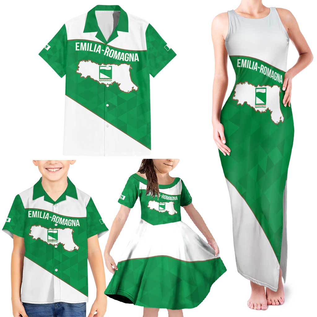 Personalized Italy Emilia-Romagna Family Matching Tank Maxi Dress and Hawaiian Shirt Inspiration Flags Style