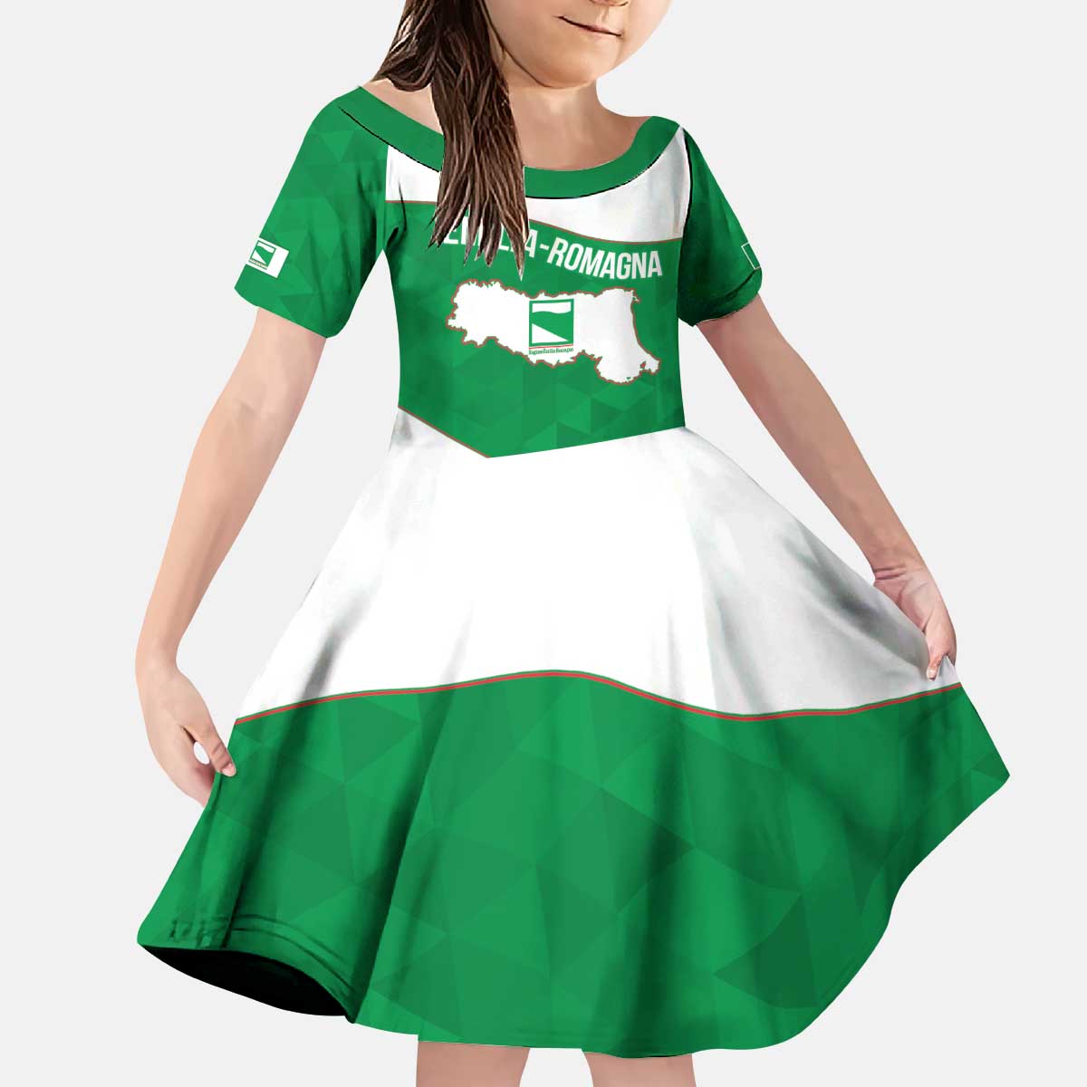 Personalized Italy Emilia-Romagna Kid Short Sleeve Dress Inspiration Flags Style