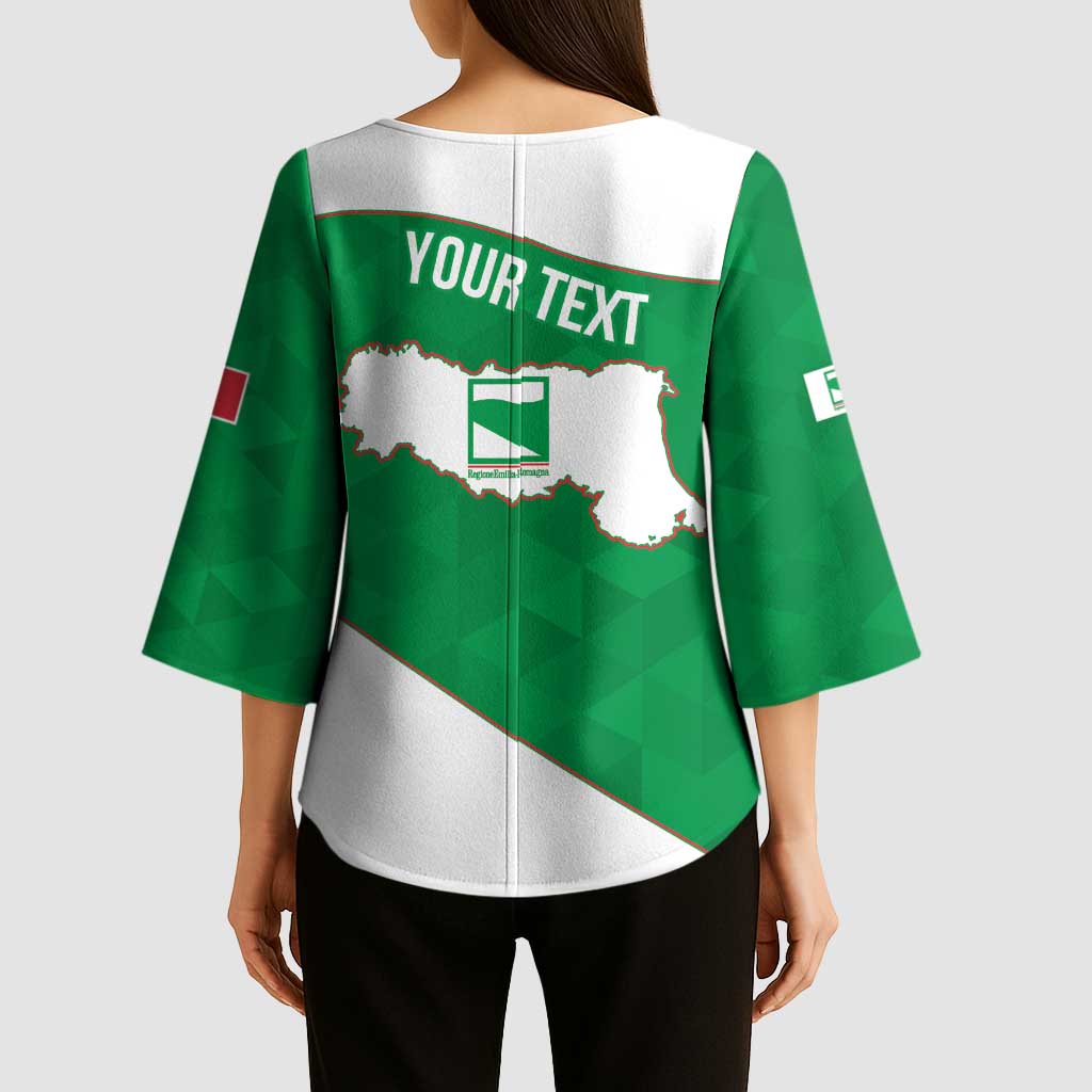 Personalized Italy Emilia-Romagna Kimono Sleeve Blouse Inspiration Flags Style - Wonder Print Shop