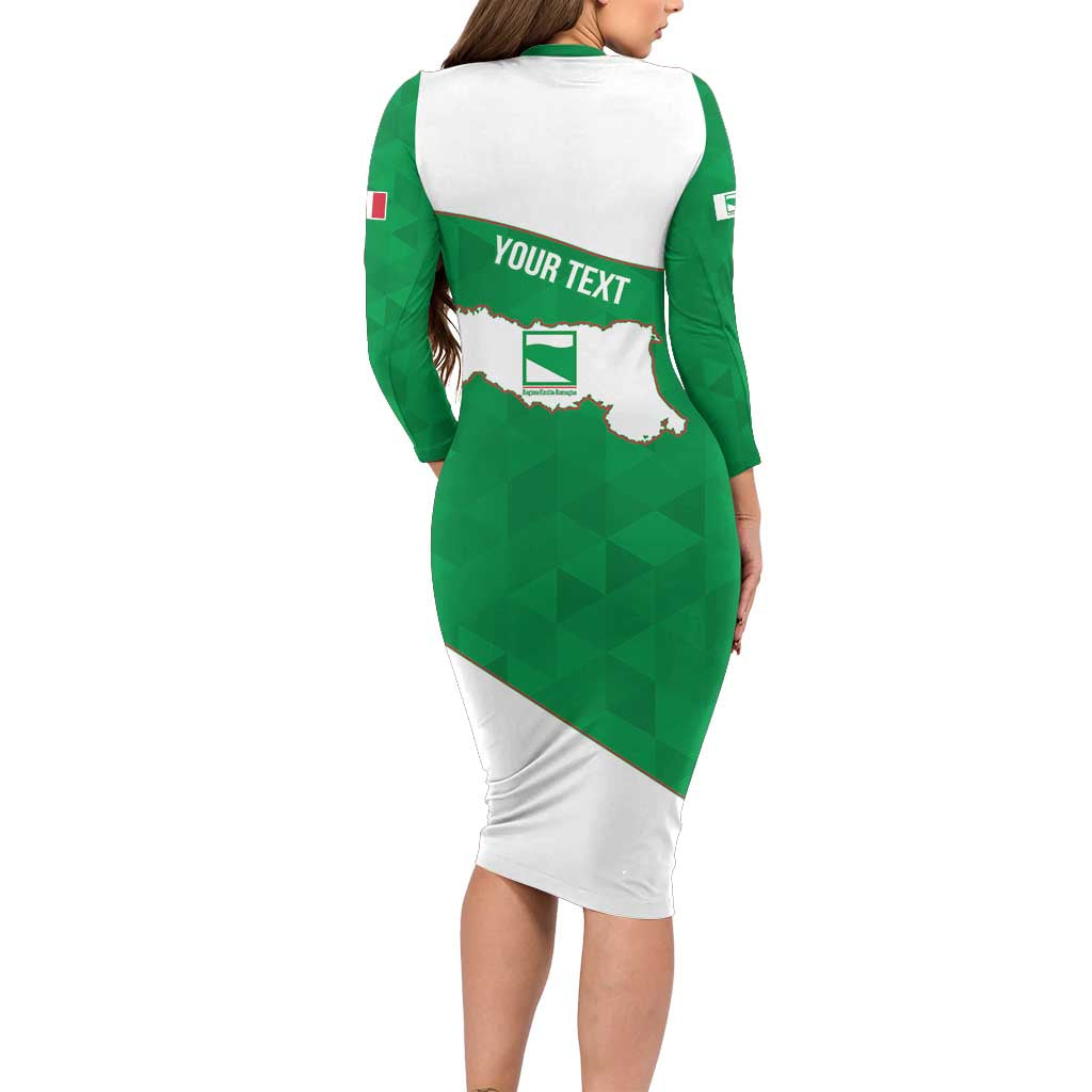 Personalized Italy Emilia-Romagna Long Sleeve Bodycon Dress Inspiration Flags Style
