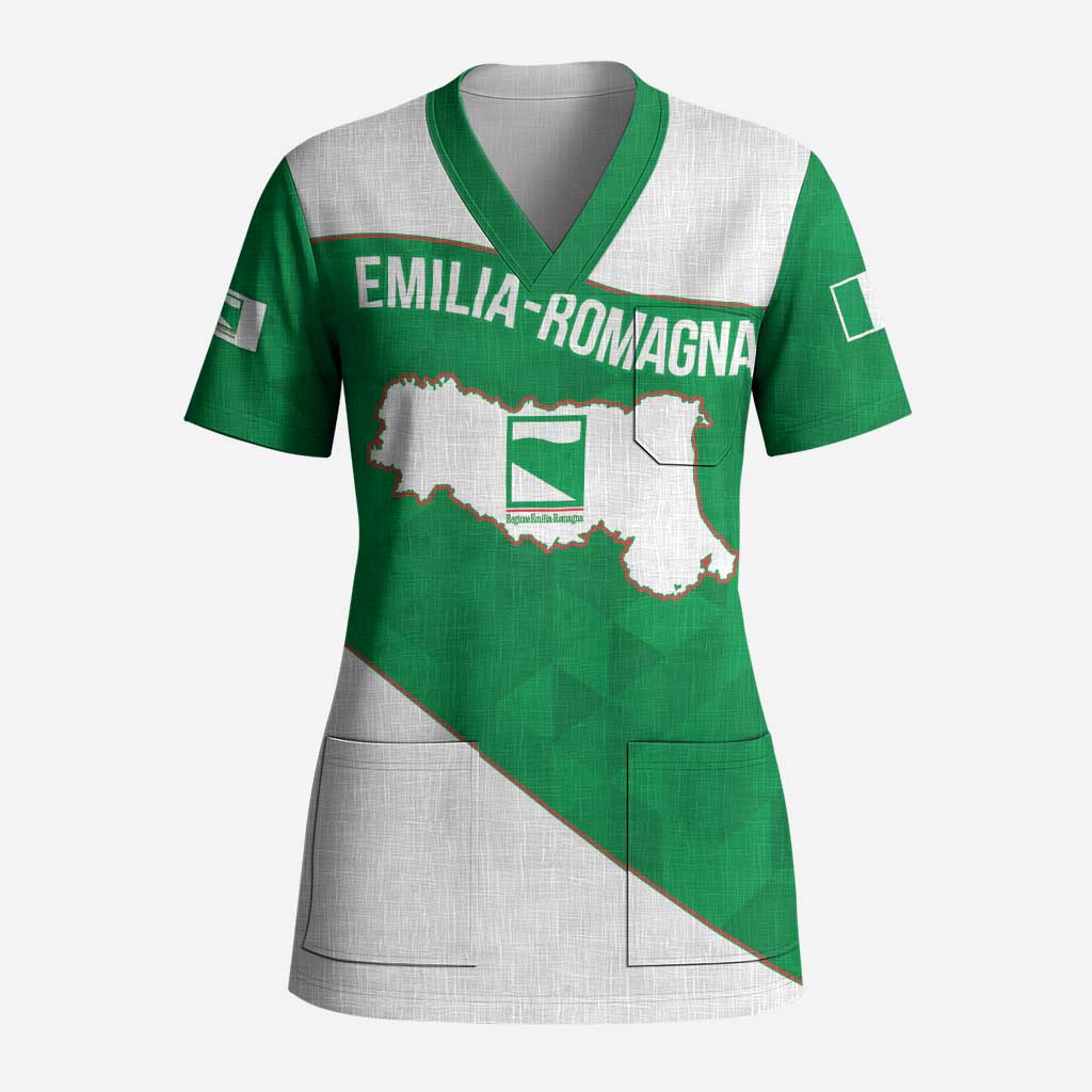 Personalized Italy Emilia-Romagna Scrub Top Inspiration Flags Style - Wonder Print Shop