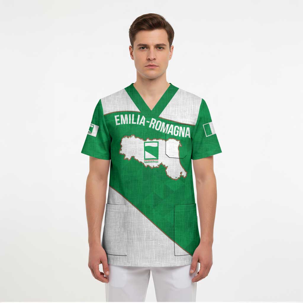 Personalized Italy Emilia-Romagna Scrub Top Inspiration Flags Style - Wonder Print Shop