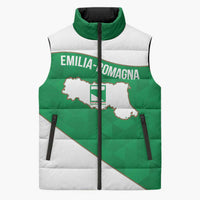 Personalized Italy Emilia-Romagna Sleeveless Puffer Jacket Inspiration Flags Style - Wonder Print Shop